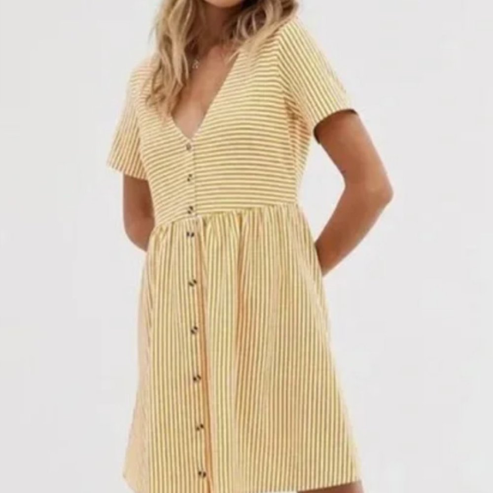 ASOS Yellow Button Dress - Picture 4 of 4